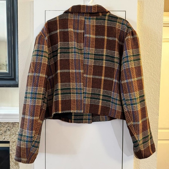 Cider Tweed Tartan Split Mini Skirt CROP Blazer Jacket Set 3XL Clueless Preppy - Picture 8 of 11